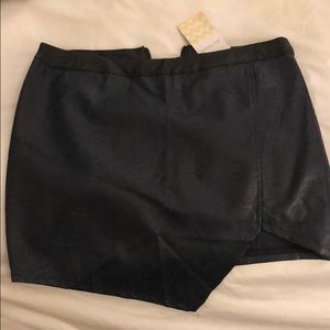 Leather mini skirt